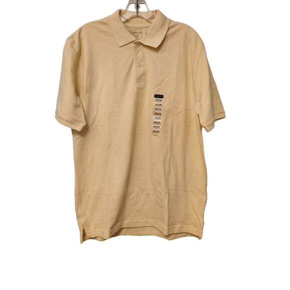 St. Johns Bay Heritage Polo Shirt Vintage Yellow Short Sleeve Medium NEW NWT - Picture 1 of 14